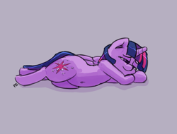 Size: 1280x975 | Tagged: safe, artist:pabbley, twilight sparkle, twilight sparkle (alicorn), alicorn, pony, belly button, prone, solo