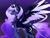 Size: 2048x1536 | Tagged: safe, artist:siripim111, derpibooru import, princess luna, alicorn, pony, alternate design, chest fluff, colored wings, crown, ear fluff, ethereal mane, female, gradient background, jewelry, long mane, mare, multicolored wings, pale belly, regalia, side view, solo, starry mane, wings