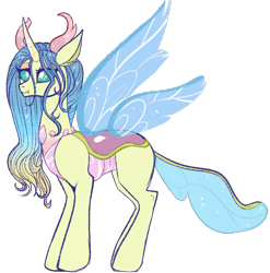 Size: 769x779 | Tagged: safe, artist:lulubell, queen chrysalis, changedling, changeling, changeling queen, digital art, purified chrysalis, reformed, simple background, solo, standing, transparent background