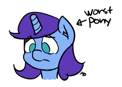 Size: 1280x923 | Tagged: safe, artist:pabbley, oc, oc only, oc:silver crescent, fanfic:the star in yellow, 30 minute art challenge, frown, rainbow dash presents, solo, worst pony