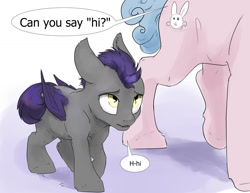 Size: 1280x989 | Tagged: safe, artist:silfoe, oc, oc:pterus, bat pony, pony, colt, comic, cute, dialogue, duo, female, floppy ears, hnnng, male, royal sketchbook, sequence, silfoe is trying to murder us, speech bubble, walking