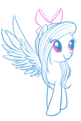 Size: 400x595 | Tagged: safe, artist:mn27, flitter, pegasus, pony, bow, female, mare, solo