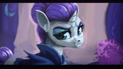 Size: 1920x1080 | Tagged: safe, artist:hierozaki, rarity, pony, unicorn, the cutie re-mark, alternate hairstyle, alternate timeline, clothes, female, letterboxing, mare, night maid rarity, nightmare takeover timeline, smiling, smirk, solo