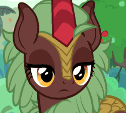 Size: 600x540 | Tagged: safe, edit, edited screencap, screencap, cinder glow, summer flare, kirin, sounds of silence, adoracreepy, animated, background kirin, creepy, cropped, cursed image, cute, do a barrel roll, funny, funny as hell, head spin, head tilt, it begins, meme origin, solo, wat, what has science done