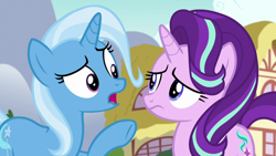 Size: 1280x720 | Tagged: safe, derpibooru import, screencap, starlight glimmer, trixie, pony, all bottled up