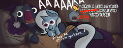 Size: 1057x416 | Tagged: safe, artist:fauxsquared, artist:herny, edit, princess luna, trixie, alicorn, pony, cute, faux is gonna kill us all!!!, female, googly eyes, lesbian, luna-afterdark, luxie, pure unfiltered evil, shipping, sleeping, tell me your secrets, trixie is magic, wat