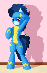 Size: 1165x1800 | Tagged: safe, artist:ookamithewolf1, high winds, clothes, solo, uniform, wonderbolts uniform