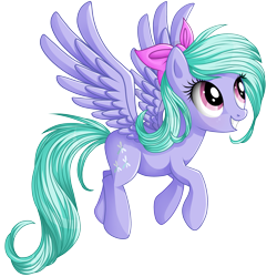 Size: 3000x3000 | Tagged: safe, artist:vird-gi, flitter, pegasus, pony, bow, cute, female, hair bow, high res, mare, smiling, solo