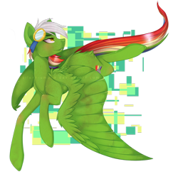 Size: 1024x1004 | Tagged: safe, artist:silent-umbra, derpibooru import, oc, oc:spectrum flash, pegasus, pony, goggles