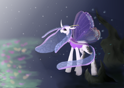 Size: 4960x3508 | Tagged: safe, artist:mr100dragon100, queen chrysalis, changedling, changeling, changeling queen, butterfly wings, female, purified chrysalis, reformed, solo, wings