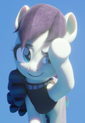 Size: 1080x1558 | Tagged: safe, artist:therealdjthed, coloratura, earth pony, pony, 3d, 3d model, blender, cute, cycles, cycles render, female, mare, model:djthed, rara, rarabetes, simple background, smiling, solo