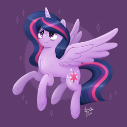 Size: 2000x2000 | Tagged: safe, artist:squeaky-belle, derpibooru import, princess twilight 2.0, twilight sparkle, twilight sparkle (alicorn), alicorn, pony, the last problem, eyelashes, female, mare, older, older twilight, signature, solo, sparkle, wingding eyes