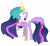 Size: 5000x4560 | Tagged: safe, artist:sugaryicecreammlp, derpibooru import, princess celestia, princess twilight 2.0, twilight sparkle, twilight sparkle (alicorn), alicorn, pony, the last problem, absurd resolution, bodypaint, glowing horn, horn, paint, simple background, solo, transparent background