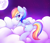 Size: 3700x3200 | Tagged: safe, artist:heavymetalbronyyeah, rainbow dash, pegasus, pony, blushing, cloud, cute, female, looking at you, moon, plot, prone, solo, tongue out