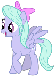 Size: 2000x2805 | Tagged: safe, artist:sueroski, flitter, pegasus, pony, hurricane fluttershy, bow, female, hair bow, happy, mare, simple background, solo, spread wings, transparent background, vector, wings