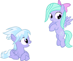 Size: 1280x1069 | Tagged: safe, artist:the smiling pony, cloudchaser, flitter, :o, cutie mark, filly, flying, open mouth, prone, simple background, smiling, spread wings, transparent background, younger