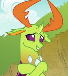 Size: 639x720 | Tagged: safe, screencap, thorax, changedling, changeling, triple threat, cropped, cute, king thorax, male, smiling, solo, thorabetes