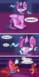 Size: 800x1589 | Tagged: safe, artist:sunsetshimmerreallyhatesyou, sunset shimmer, twilight sparkle, twilight sparkle (alicorn), alicorn, pony, comic, duality, self ponidox, tumblr