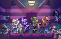 Size: 1024x659 | Tagged: safe, artist:orchidpony, deer, earth pony, pegasus, pony, unicorn, clothes, socks