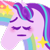 Size: 120x120 | Tagged: safe, artist:conphettey, derpibooru import, starlight glimmer, pony, unicorn, blushing, emoji, eyes closed, female, hoers, mare, pensive, rainbow, reaction image, simple background, solo, sparkles, transparent background