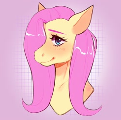 Size: 2048x2041 | Tagged: safe, artist:cozygh0st, fluttershy, pegasus, pony, bust, cute, female, high res, mare, portrait, shyabetes, solo