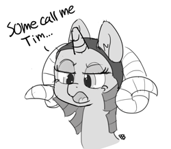 Size: 1280x1116 | Tagged: safe, artist:pabbley, monochrome, monty python, monty python and the holy grail, ponified, solo, tim the enchanter