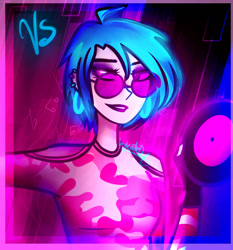 Size: 1062x1141 | Tagged: safe, artist:katedoof, derpibooru import, dj pon-3, vinyl scratch, human, female, humanized, lipstick, solo