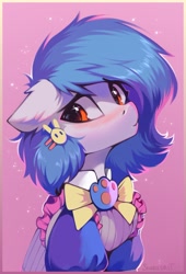 Size: 1132x1669 | Tagged: safe, artist:share dast, derpibooru import, oc, oc only, earth pony, pony, blushing, bust, clothes, solo