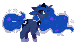 Size: 536x312 | Tagged: safe, artist:goodgooey, derpibooru import, princess luna, alicorn, pony, cute, ethereal mane, female, lineless, lowres, lunabetes, mare, simple background, solo, starry mane, transparent background, wingless