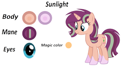 Size: 2668x1484 | Tagged: safe, artist:siriussentry, derpibooru import, oc, oc only, oc:sunlight, pony, unicorn, female, mare, next generation, offspring, parent:starlight glimmer, parent:sunburst, parents:starburst, reference sheet, simple background, smiling, solo, transparent background