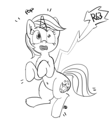 Size: 1280x1420 | Tagged: safe, artist:pabbley, gleaming shield, shining armor, pony, unicorn, belly button, grayscale, monochrome, pop, rule 63, simple background, solo, transformation, transgender transformation