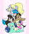 Size: 2550x3000 | Tagged: safe, artist:purrling, derpibooru import, bon bon, derpy hooves, dj pon-3, doctor whooves, lyra heartstrings, octavia melody, sweetie drops, vinyl scratch, earth pony, pegasus, pony, unicorn, adorabon, background six, blushing, bon bon is not amused, cute, derpabetes, doctorbetes, ear fluff, female, lesbian, lyrabetes, lyrabon, male, mare, one eye closed, open mouth, profile, shipping, stallion, tavibetes, unamused, vinylbetes, wink