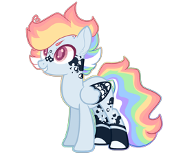 Size: 1845x1693 | Tagged: safe, artist:youkastray, derpibooru import, rainbow dash, pegasus, pony, alternate design, simple background, solo, transparent background