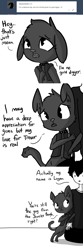 Size: 1800x5400 | Tagged: safe, artist:tjpones, oc, oc only, oc:didi, oc:logan nottrevor, diamond dog, human, horse wife, blatant lies, comic, dialogue, diamond dog oc, ear fluff, floppy ears, gold digger, grayscale, human male, male, monochrome, simple background, subtle as a train wreck, white background