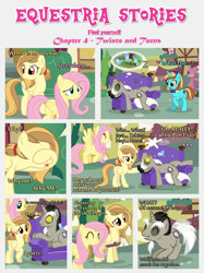 Size: 1800x2409 | Tagged: safe, artist:estories, discord, fluttershy, oc, oc:alice goldenfeather, oc:curly mane, pegasus, pony, sheep, comic:find yourself, comic, pony discord, sleeping, sofa, tail wag