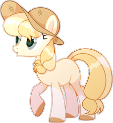 Size: 1706x1867 | Tagged: safe, artist:rerorir, derpibooru import, oc, earth pony, pony, base used, female, hat, mare, simple background, solo, transparent background