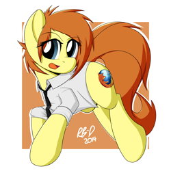 Size: 2500x2500 | Tagged: safe, artist:rb-d, oc, oc only, browser ponies, clothes, firefox, necktie, shirt, solo