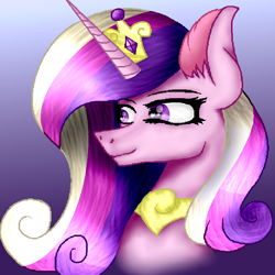 Size: 700x700 | Tagged: safe, artist:tiatoralite, derpibooru import, princess cadance, alicorn, pony, bust, crown, female, jewelry, mare, regalia, smiling, solo