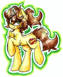 Size: 940x1149 | Tagged: safe, artist:iroxykun, oc, oc only, oc:rapid fire, pony, unicorn, solo, traditional art