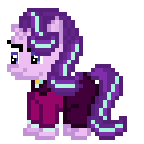 Size: 144x144 | Tagged: safe, artist:cloud burst, derpibooru exclusive, derpibooru import, starlight glimmer, pony, unicorn, the last problem, clothes, female, headmare starlight, mare, older starlight glimmer, pixel art, simple background, solo, transparent background