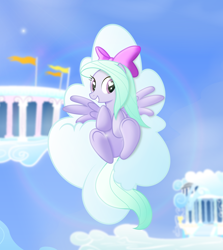 Size: 10902x12239 | Tagged: safe, artist:rainbownspeedash, flitter, absurd resolution, cloud, cloudsdale, hooves, solo, underhoof, wingding eyes