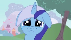 Size: 1024x576 | Tagged: artist needed, safe, minuette, /mlp/, crying, crying colgate, forced meme, meme, solo