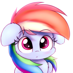 Size: 2000x2000 | Tagged: safe, artist:heavymetalbronyyeah, rainbow dash, pegasus, pony, cute, dashabetes, female, floppy ears, hnnng, looking at you, solo, sweet dreams fuel, weapons-grade cute