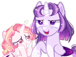 Size: 1848x1384 | Tagged: safe, artist:manella-art, derpibooru import, twilight sparkle, twilight sparkle (alicorn), oc, oc:sunny moonlight, alicorn, pony, alternate design, base used, female, filly, magical lesbian spawn, mother and child, mother and daughter, offspring, parent and child, parent:rainbow dash, parent:twilight sparkle, parents:twidash, simple background, transparent background