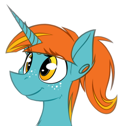 Size: 1018x1042 | Tagged: safe, artist:ralek, oc, oc only, oc:swift note, pony, unicorn, fallout equestria, cute, fluffy, freckles, portrait, smiling, solo