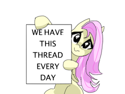 Size: 700x525 | Tagged: artist needed, safe, derpibooru import, fluttershy, pegasus, pony, /mlp/, 4chan, female, looking at you, mare, sign, simple background, solo, text, transparent background