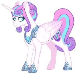 Size: 1065x1011 | Tagged: safe, artist:whalepornoz, derpibooru import, princess flurry heart, alicorn, pony, armor, cutie mark, female, flurry heart pearl of battle, mare, older, older flurry heart, simple background, solo, transparent background