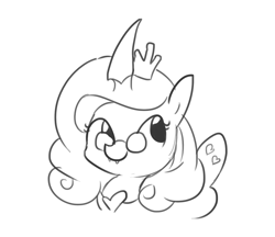 Size: 935x807 | Tagged: safe, artist:tjpones, queen chrysalis, reversalis, changeling, changeling queen, cute, cute little fangs, cutealis, fangs, glasses, monochrome, simple background, sketch, solo, white background