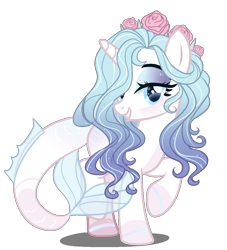 Size: 1088x1200 | Tagged: safe, artist:gihhbloonde, derpibooru import, oc, oc:princess skystar, hybrid, pony, female, magical lesbian spawn, mare, offspring, parent:rarity, simple background, solo, transparent background