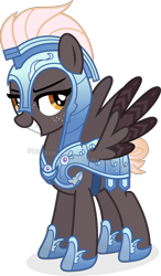 Size: 5032x8620 | Tagged: safe, artist:suramii, derpibooru import, oc, oc:night vision, pegasus, pony, absurd resolution, armor, colored wings, female, freckles, mare, multicolored wings, simple background, solo, transparent background, wings